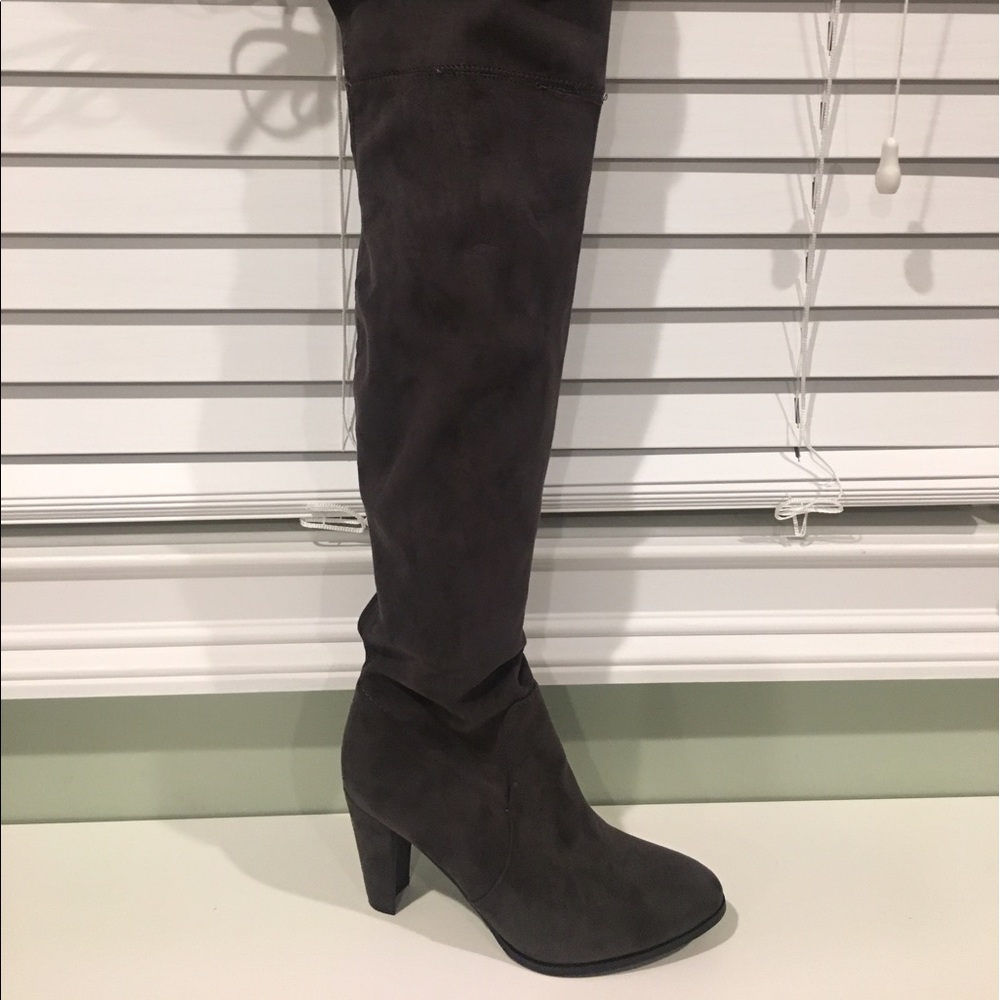 Brand new Want My Look over the knee grey boots