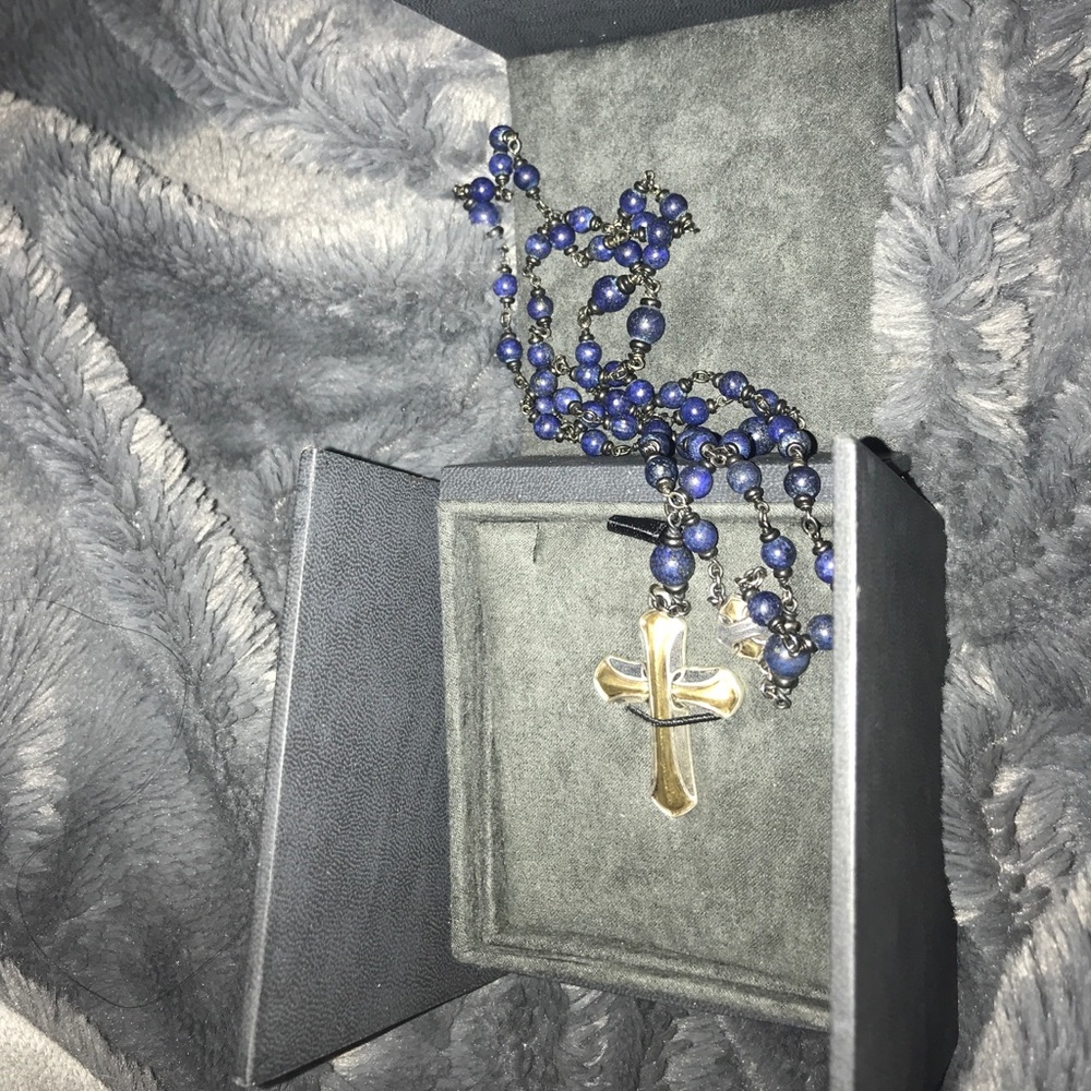 David Yurman 18k gold and silver rosary