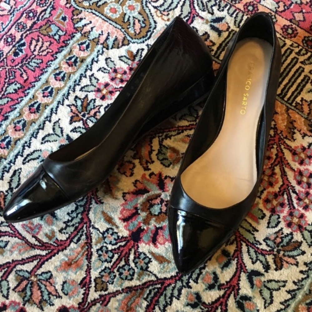 Franco Sarto Cap Toe Pointed Leather Flats