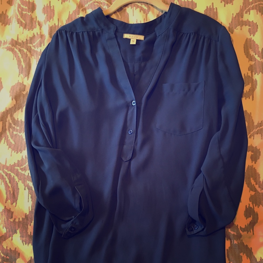Blue silk top