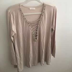 Long Sleeve Laced Blouse