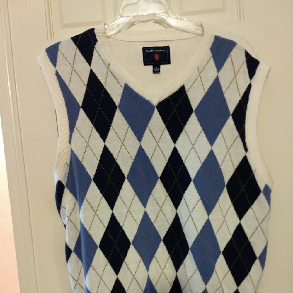 Mens argyle sweater vest medium