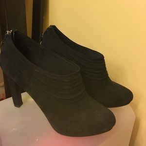 Black short boot heels