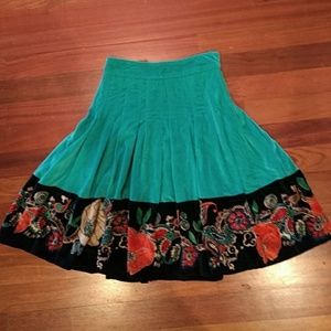 Anthropologie Midnight Garden Skirt