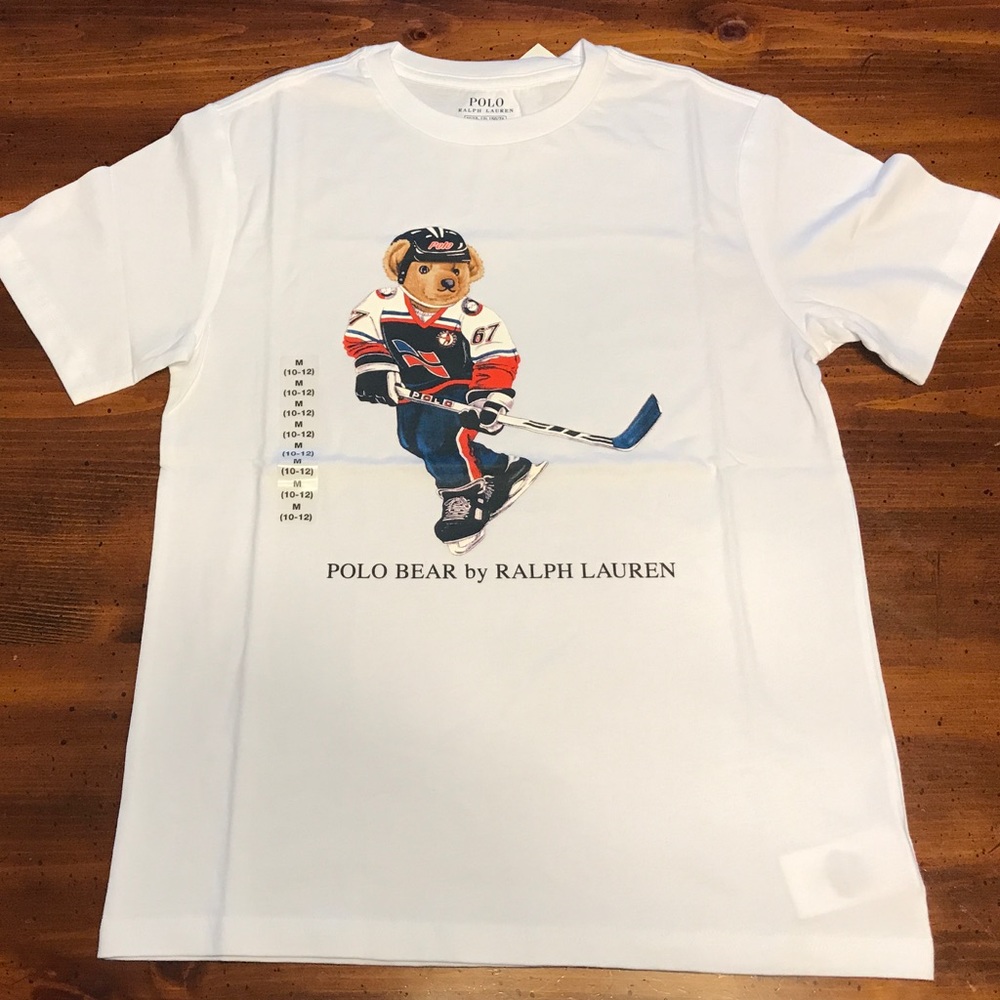 Polo Ralph Lauren Kids Hockey Bear Tshirt NWT