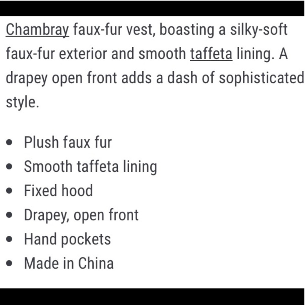 Fur vest with hood in Chambray by Dylan - Picture 5 of 6