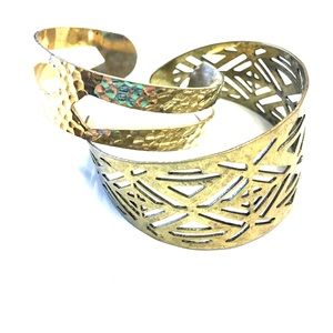 Vintage Boho Gypsy Graphic Hammered Cuff Bracelets