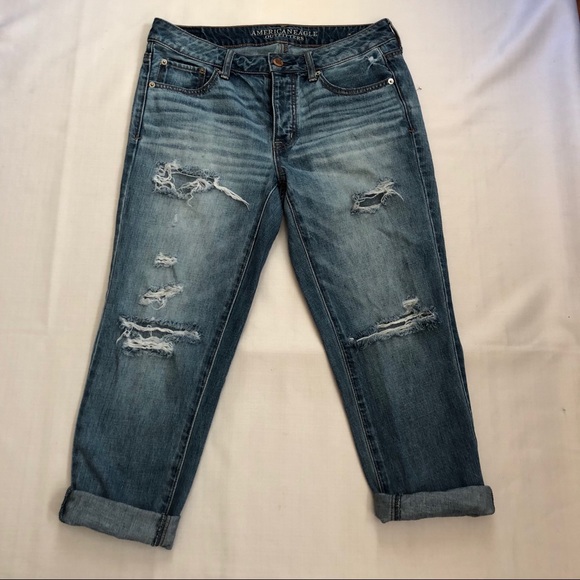 American Eagle Outfitters Denim - AE Distressed Boyfriend Fit Crop 8