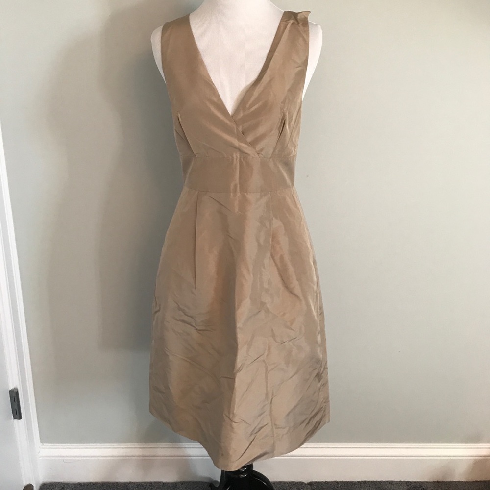 JCrew beige silk dress - size 2