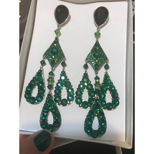 Stefanie Somers Swarovski Emerald Earrings