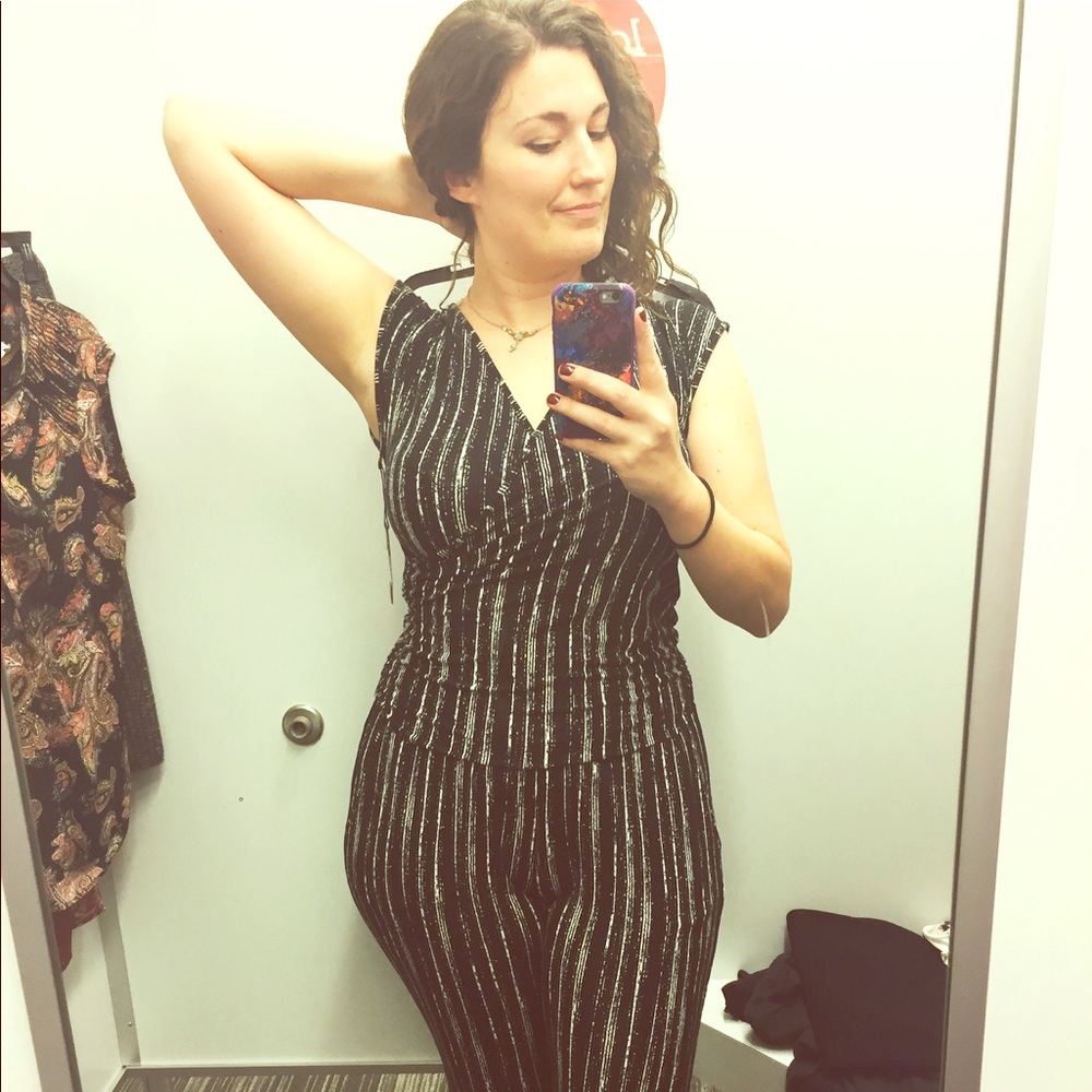 Stretchy striped jumpsuit