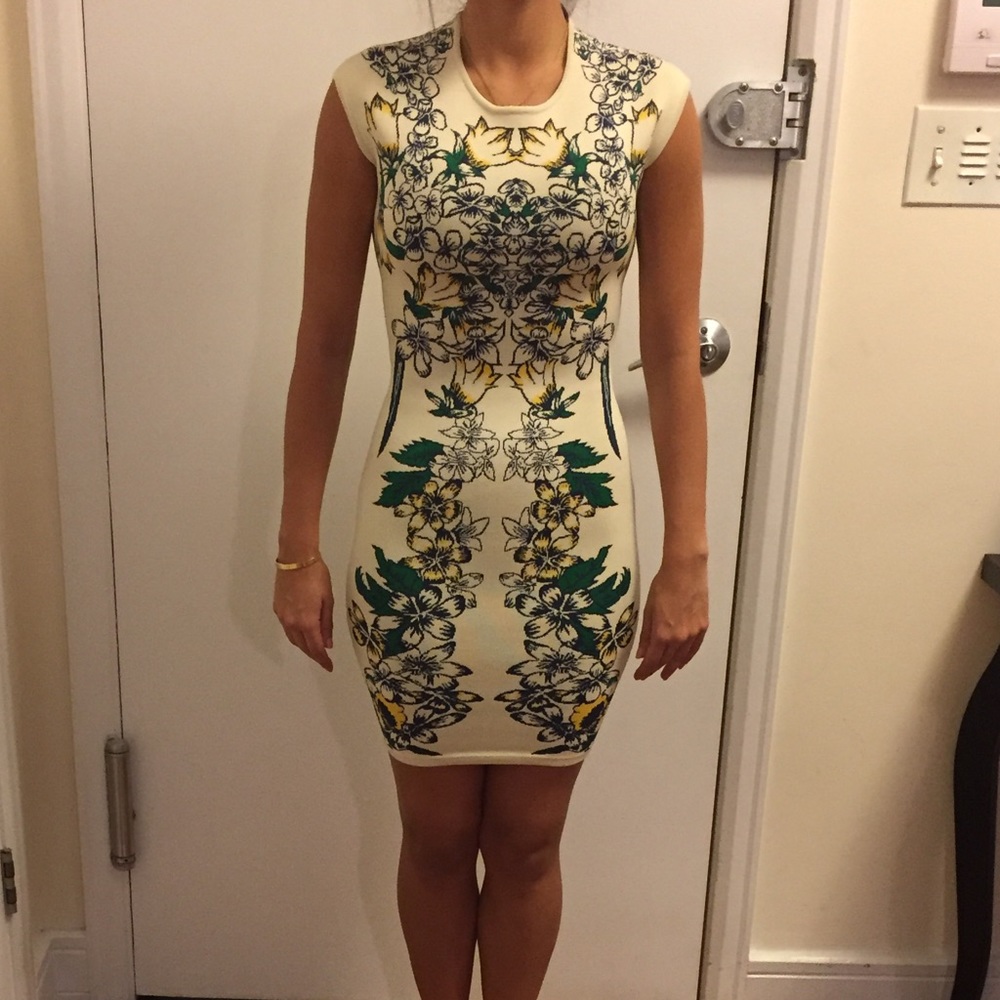 BCBGMAXAZRIA Luxe Floral Jacquard Dress