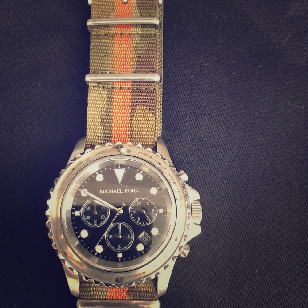 Men's army color Michael Kors watch
