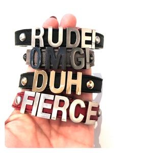 BCBGENERATION bracelets RUDE, OMG, DUH, & FIERCE