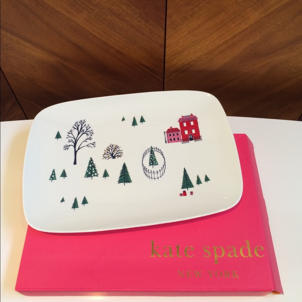 Kate Spade Holiday Village Lg Serving Platter - Picture 1 of 4
