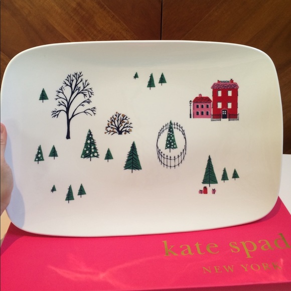 Kate Spade Holiday Village Lg Serving Platter - Picture 2 of 4