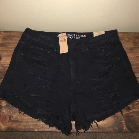 black high waisted festival shorts