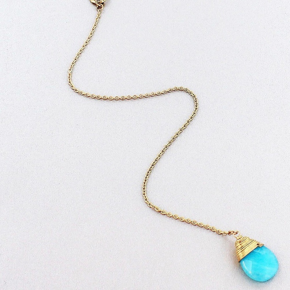 🆕 Aqua Bead “Y” Necklace