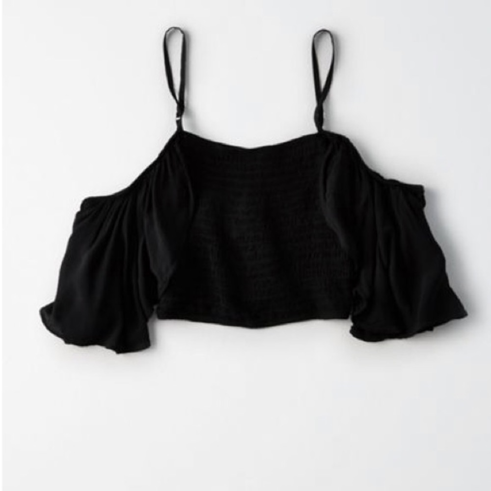 American Eagle Outfitters Flutter Sleeve Crop Top
