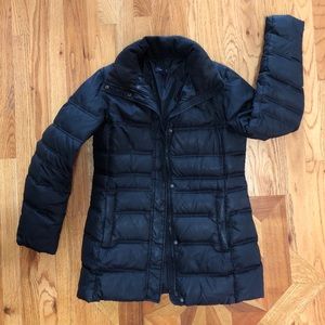 Lands End Down Jacket Coat Ladies S; black