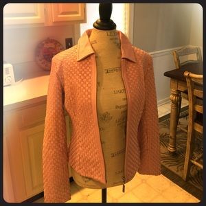 St John pink leather jacket.  New with tags!