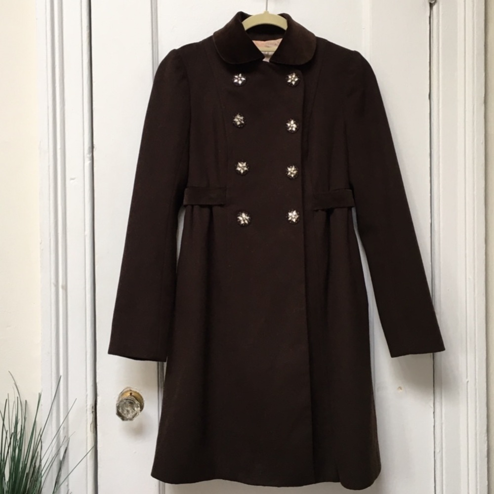 Chocolate brown Rebecca Taylor empire waist coat