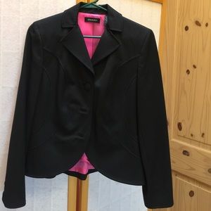 Lined tulip hem black jacket