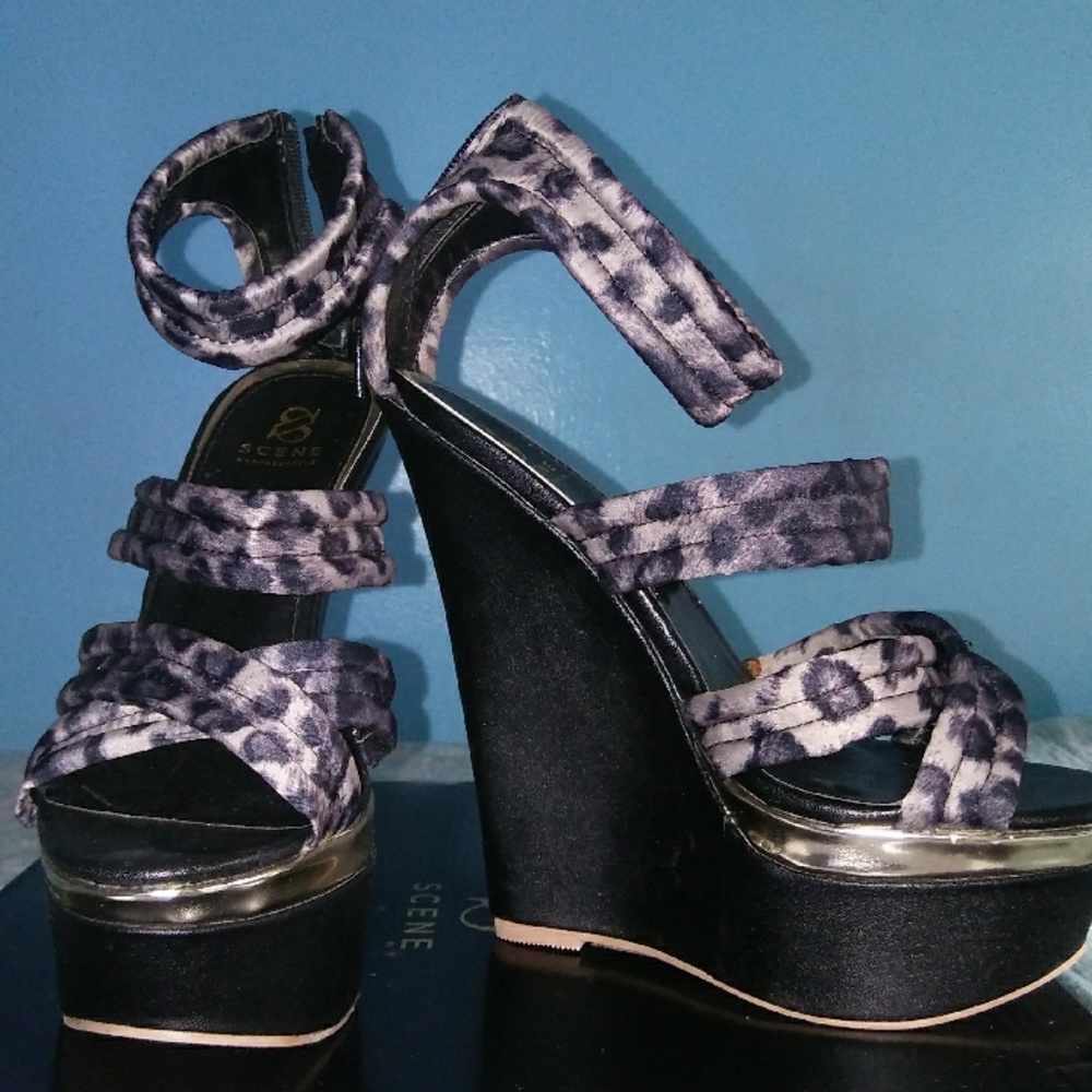 Animal Print Wedge Sandals
