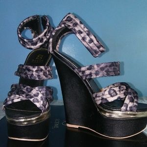 Animal Print Wedge Sandals