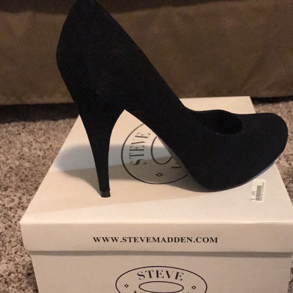 Steve Madden Black Suede Stiletto