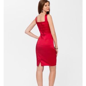 Red satin evening dress CACHE