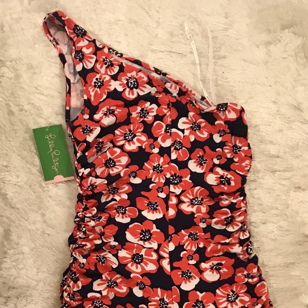 Lilly Pulitzer one shoulder floral multi dress