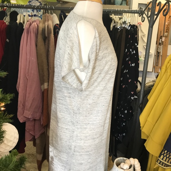 Tunique Margaret O'Leary En Lin 100% - Taille S - Bleu Gris - Manches Cold Shoulder - Neuf NWOT