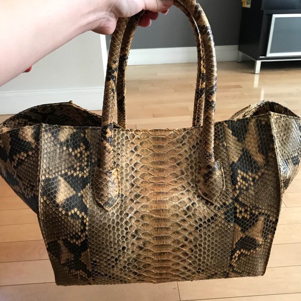 Bespoke Custom Made Yellow Python Bag - image 2