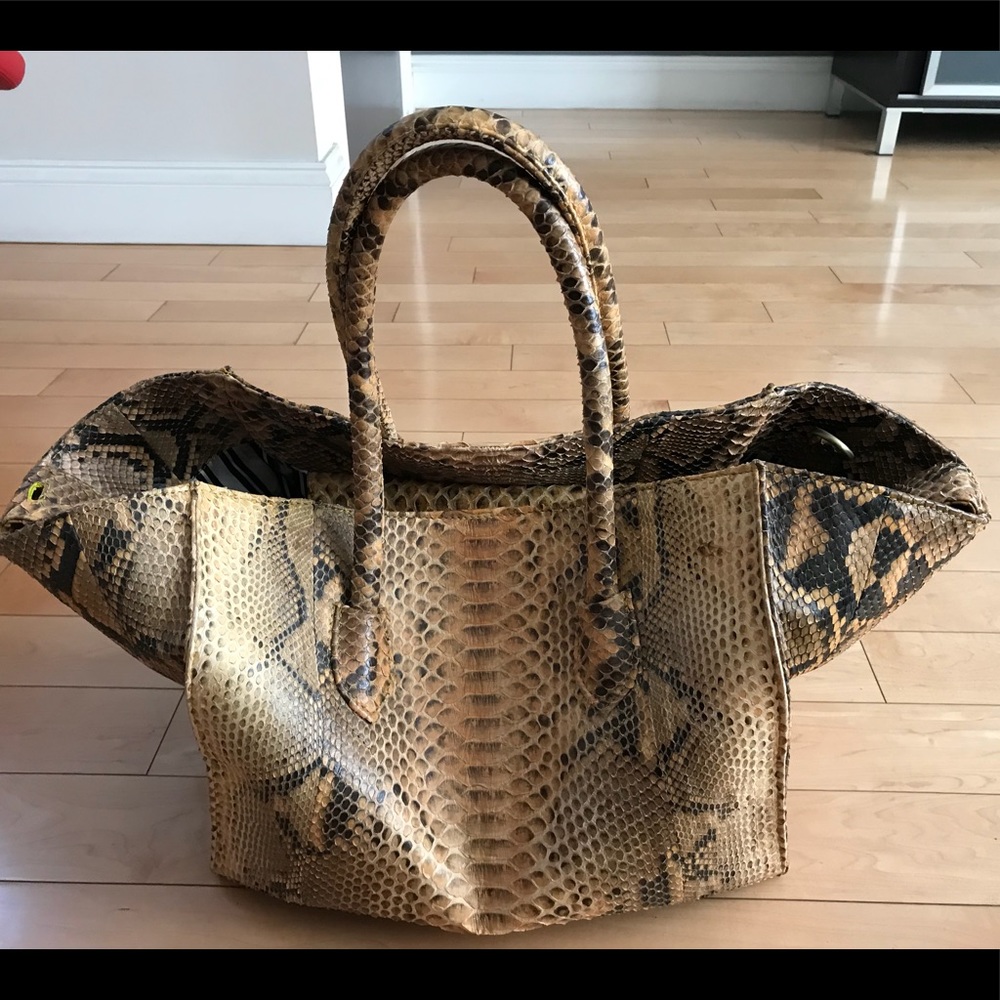 Bespoke Custom Made Yellow Python Bag - image 5