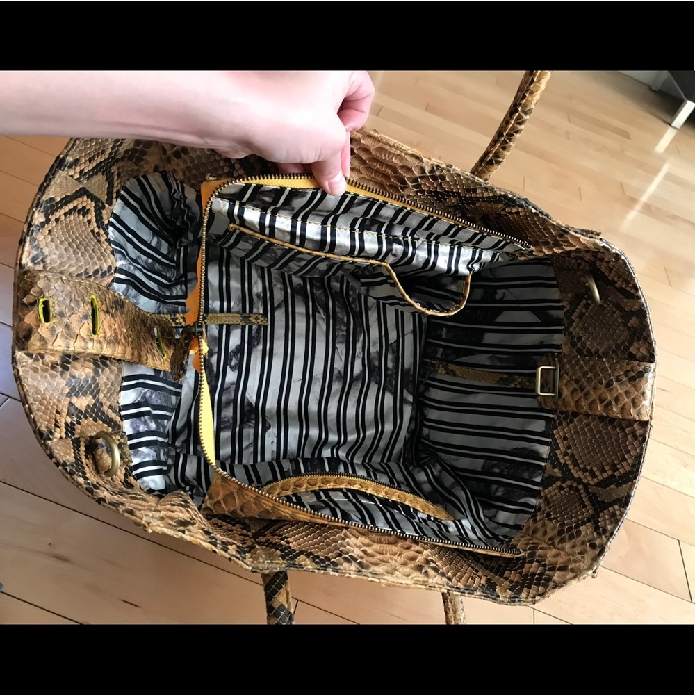 Bespoke Custom Made Yellow Python Bag - image 7