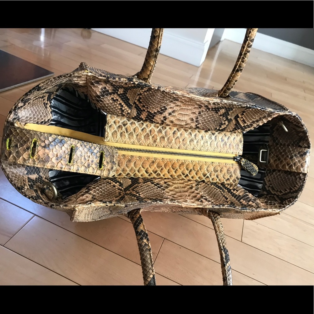 Bespoke Custom Made Yellow Python Bag - image 8