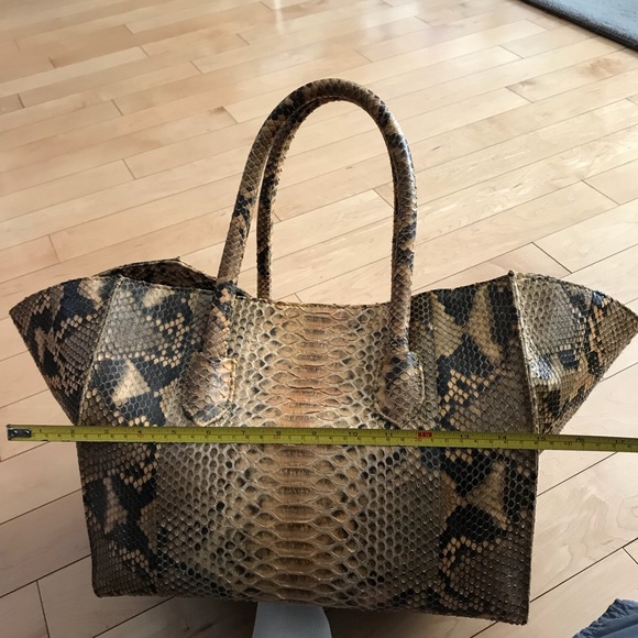 Bespoke custom made yellow python bag - Picture 3 of 8