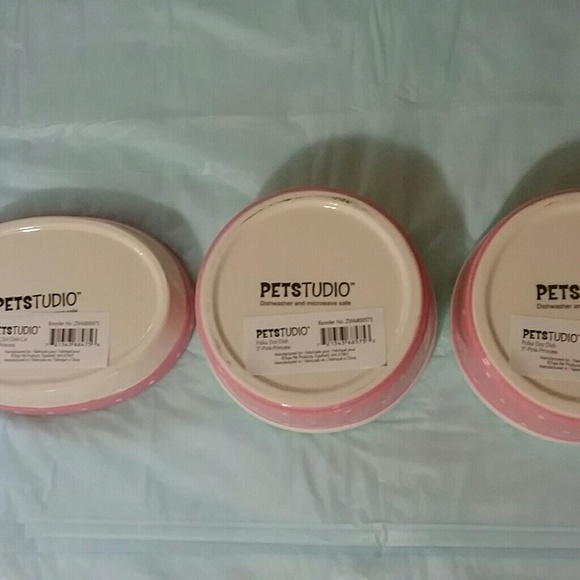 Princess Polka Dot Ceramic Food And Water Set - Picture 3 of 3