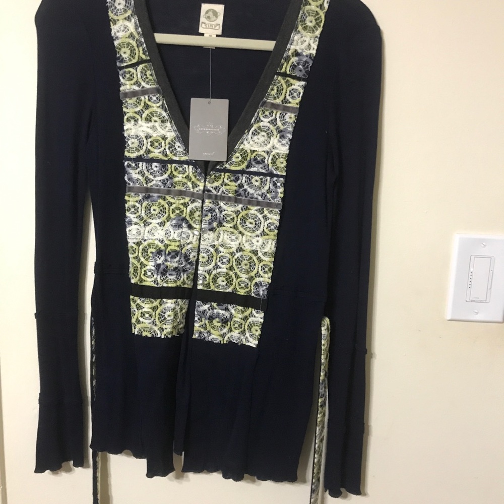 Anthropologie navy cardigan