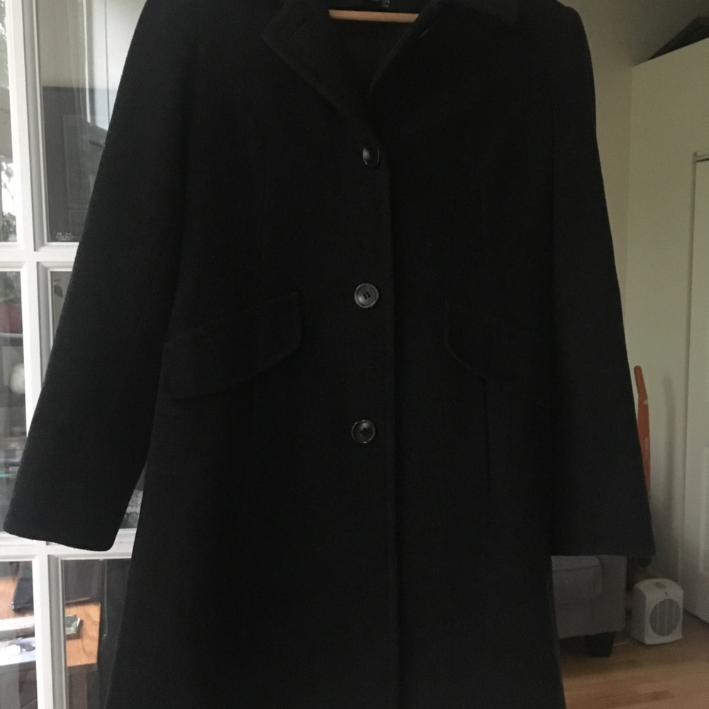 Anne Klein Charcoal Wool Coat Size 4