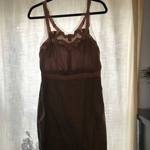 Brown and pink summer dress