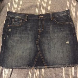 Distressed Denim Skirt