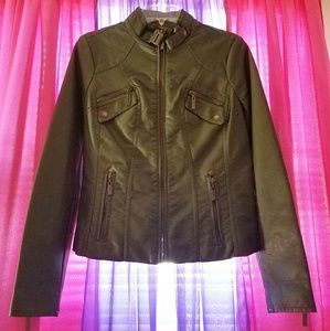 Green Faux Leather Jacket