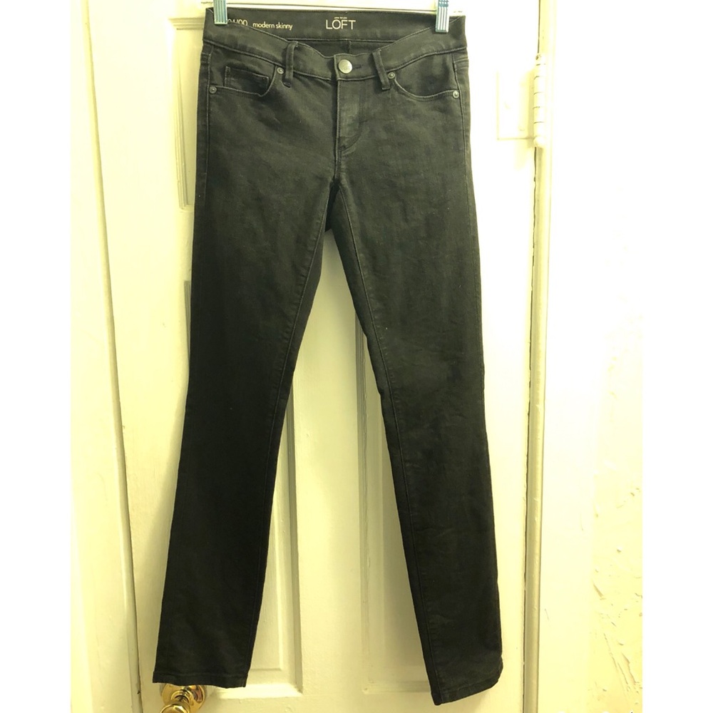 LOFT modern skinny black jeans