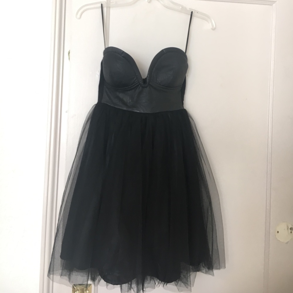📽Plunging Sweetheart Black Tulle Dress Reverse