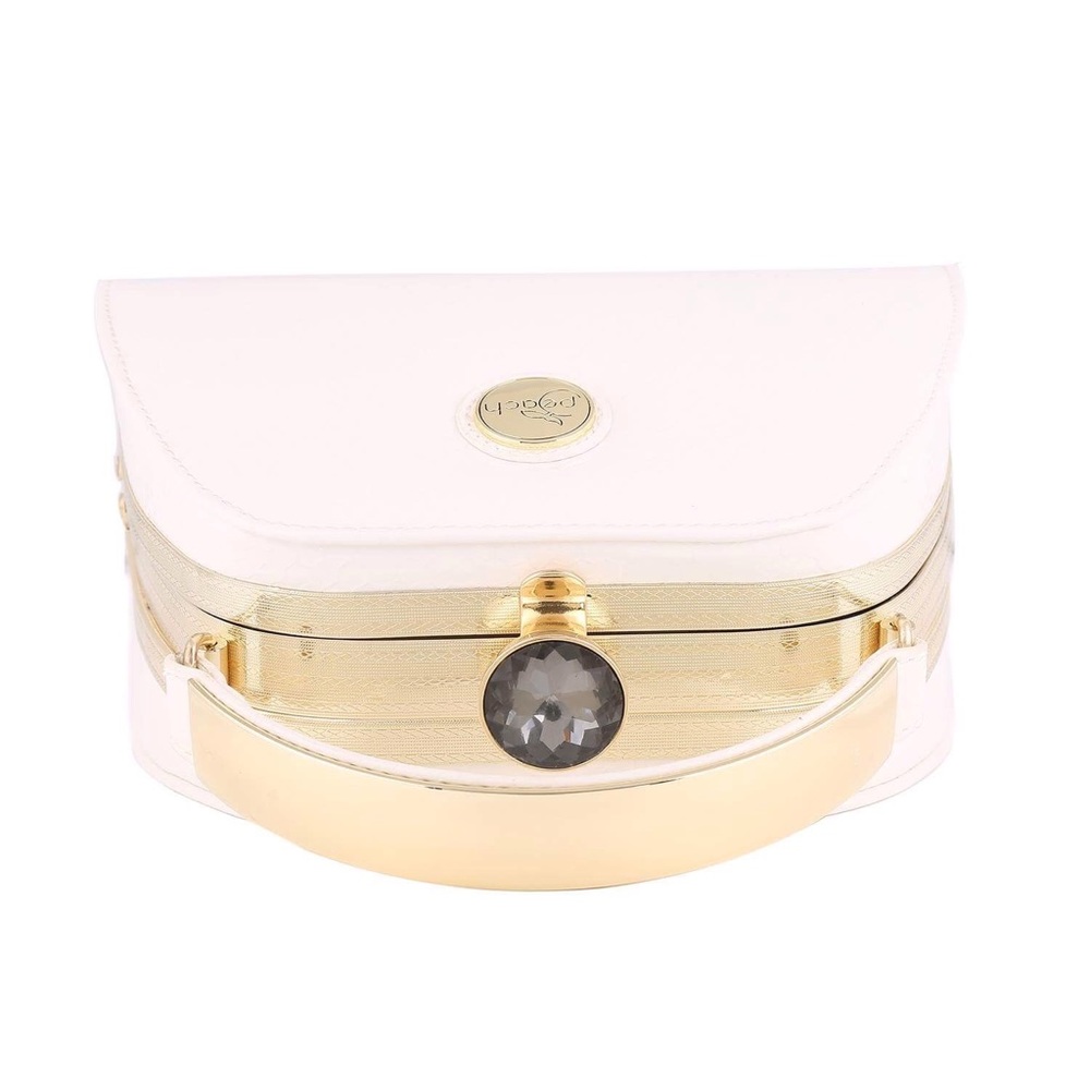 White Crocodile and Gold Handbag - Picture 3 of 5