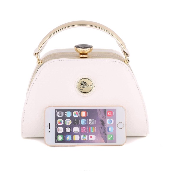 White Crocodile and Gold Handbag - Picture 2 of 5