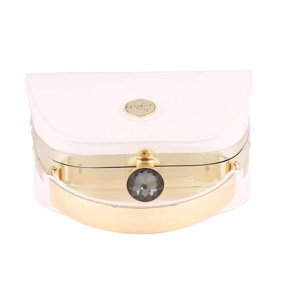 White Crocodile and Gold Handbag - Picture 3 of 5