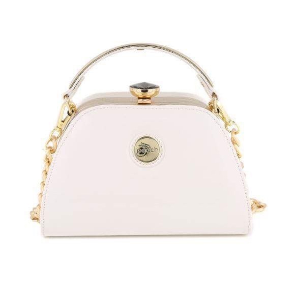 White Crocodile and Gold Handbag - Picture 5 of 5